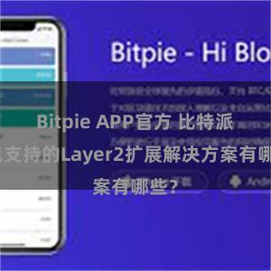 Bitpie APP官方 比特派钱包支持的Layer2扩展解决方案有哪些？