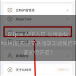 Bitpie APP入口 比特派钱包(Bitpie)的实时交易通知功能如何开启？