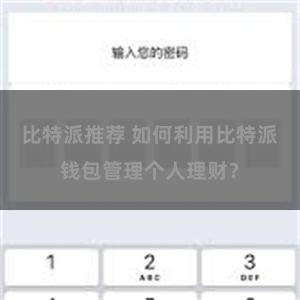 比特派推荐 如何利用比特派钱包管理个人理财？