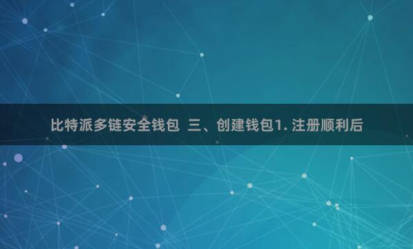 比特派多链安全钱包  三、创建钱包1. 注册顺利后