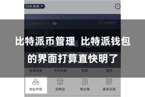 比特派币管理 比特派钱包的界面打算直快明了